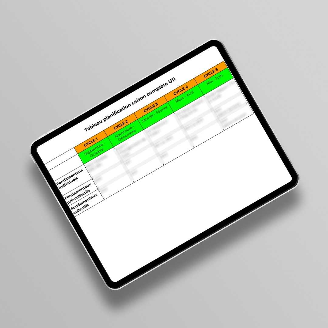 Planification saison U11 - Ebook